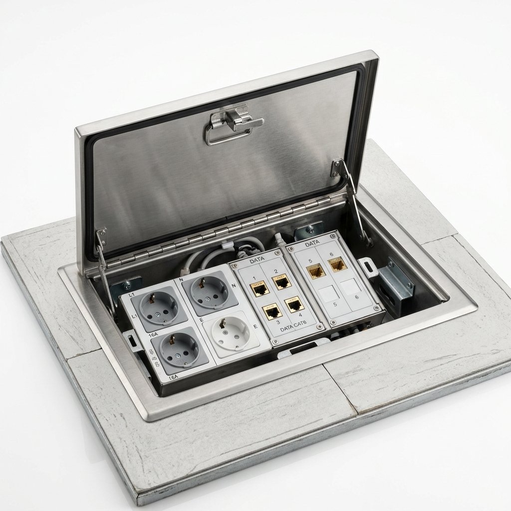 Integrated Power and Data Floor Box