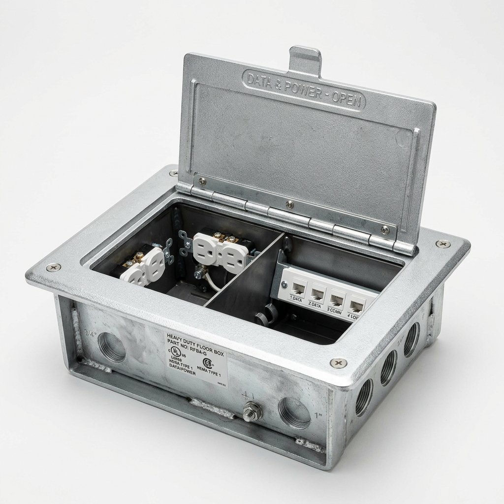 FLOOR BOX 250X220X100 Silver (steel)